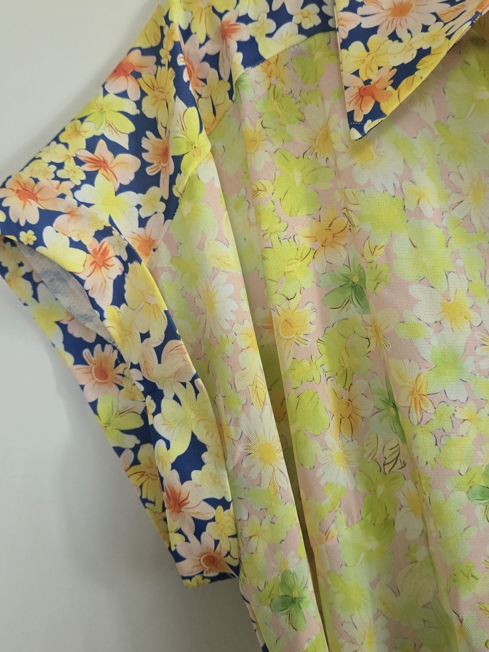 Everly Floral Maxi Wrap Dress in Yellow and Navy - Picture 4 of 6